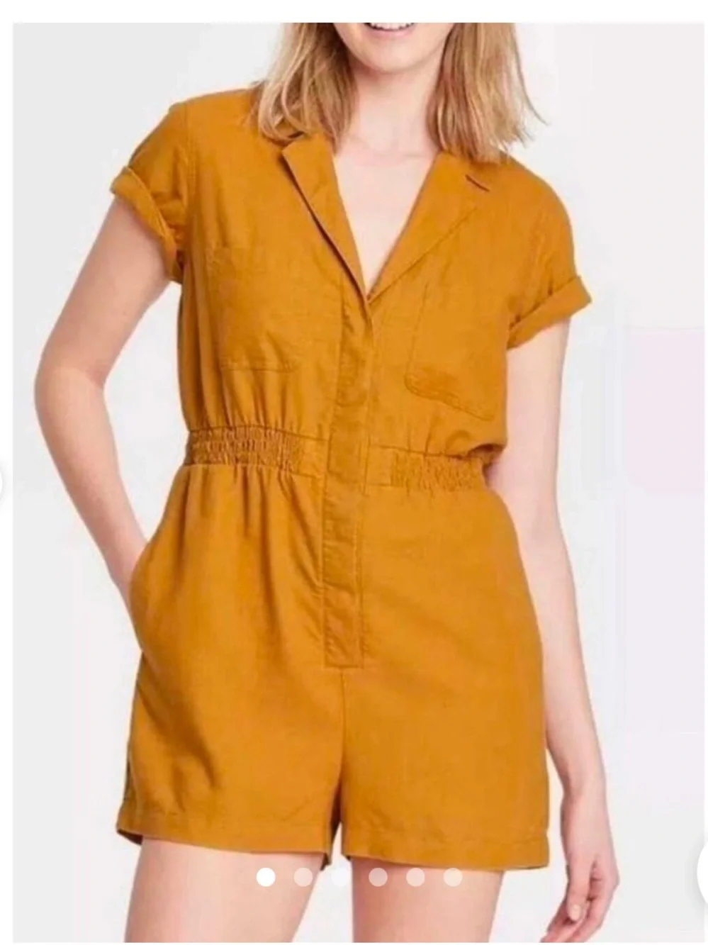 Mustard Short Sleeve Women's Romper